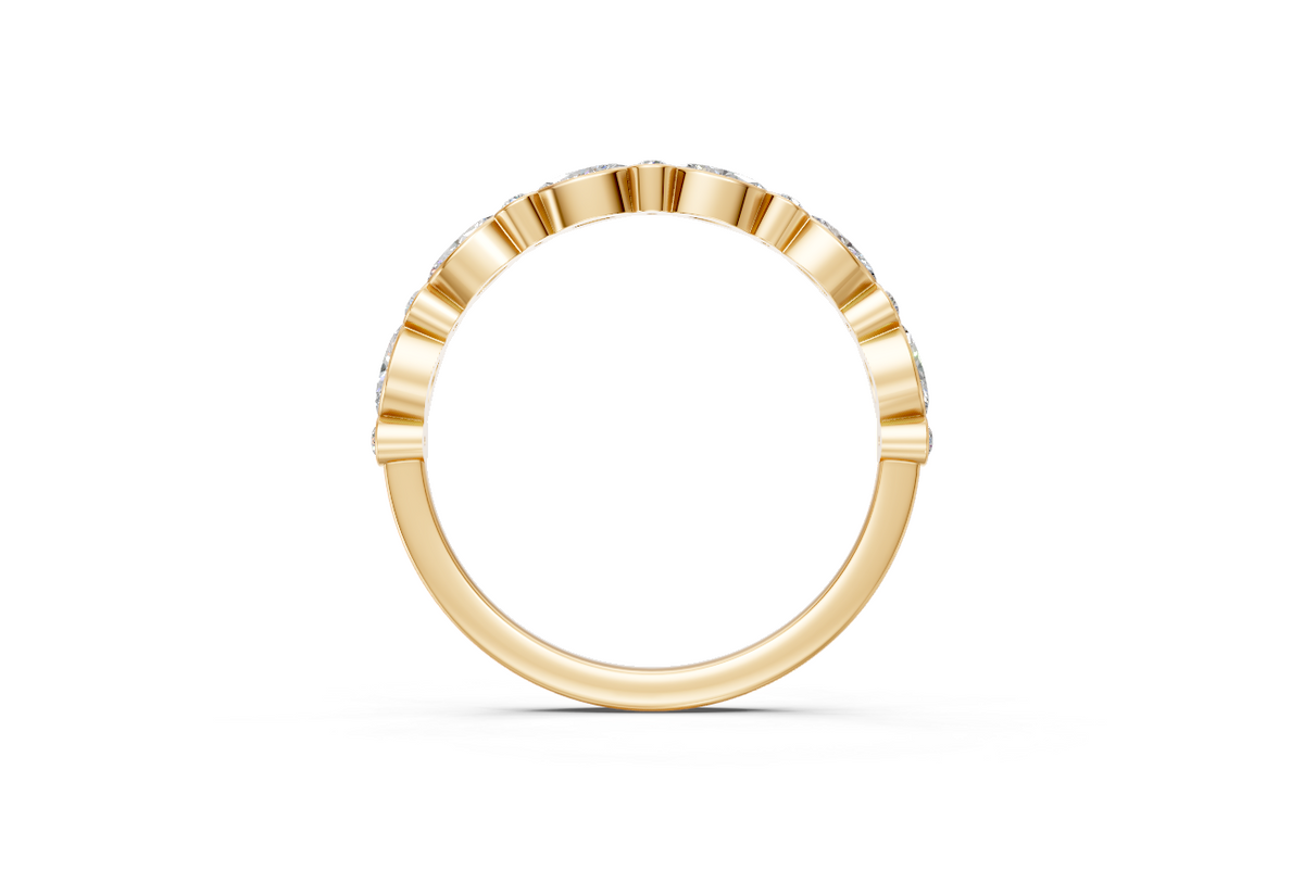 Round & Marquise Bezel-Set Half Eternity Ring
