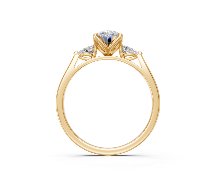 Oval-Cut & Pear Diamond Trilogy Ring