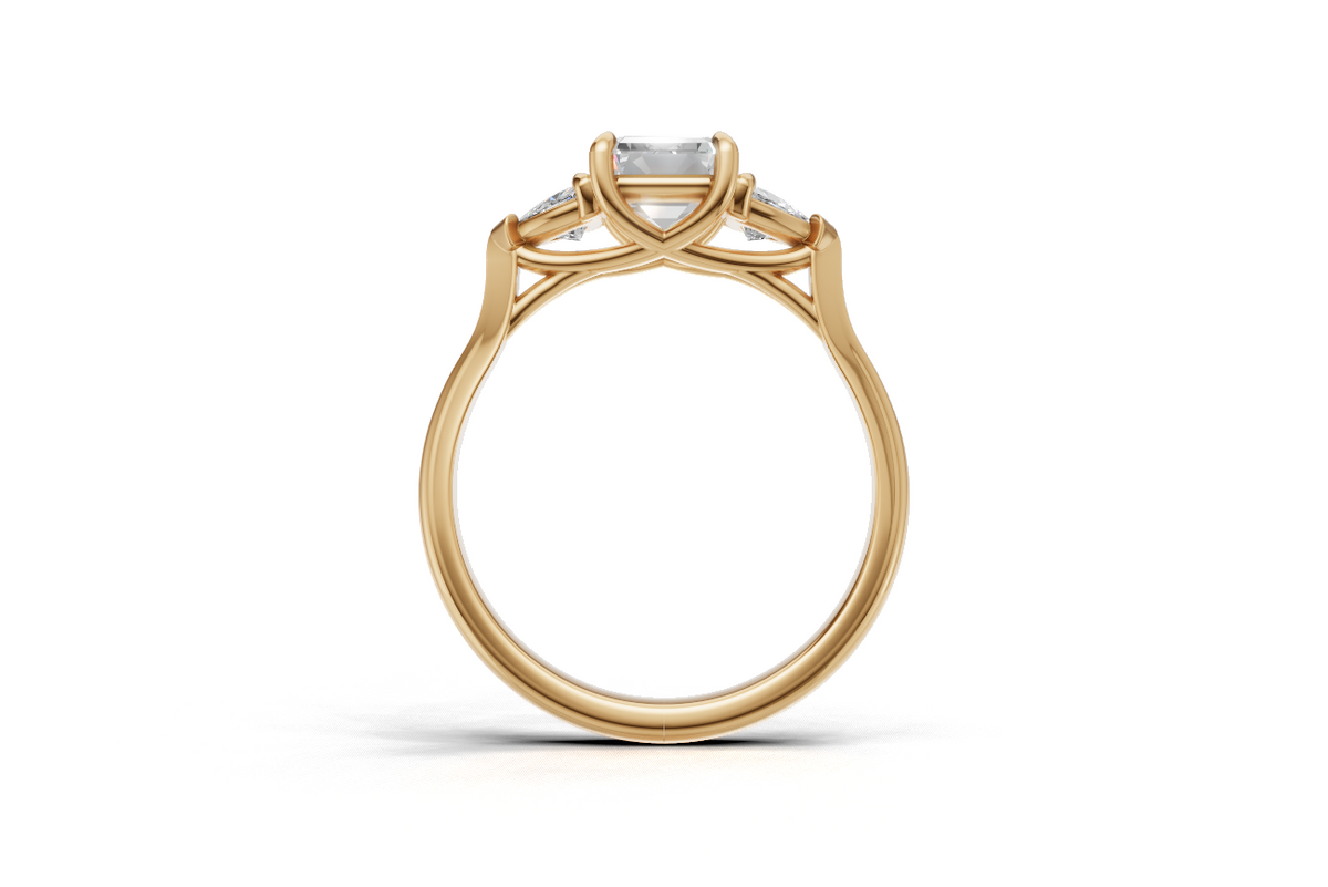 Emerald-Cut & Trillion Trilogy Ring