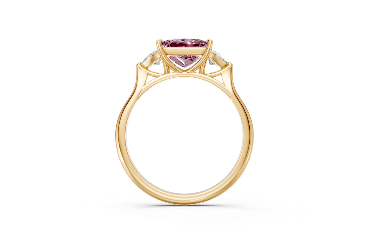 Princess-Cut Pink Diamond & Trillion Trilogy Ring