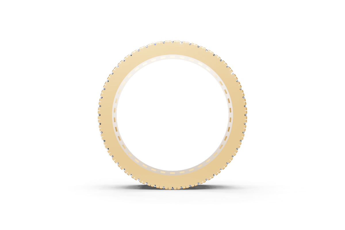 Baguette Channel-Set Wedding Band with Pavé Diamond Edges
