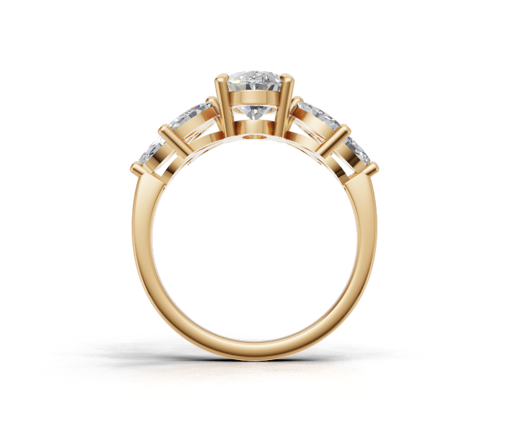 Oval Diamond Floral Multi-Stone Ring