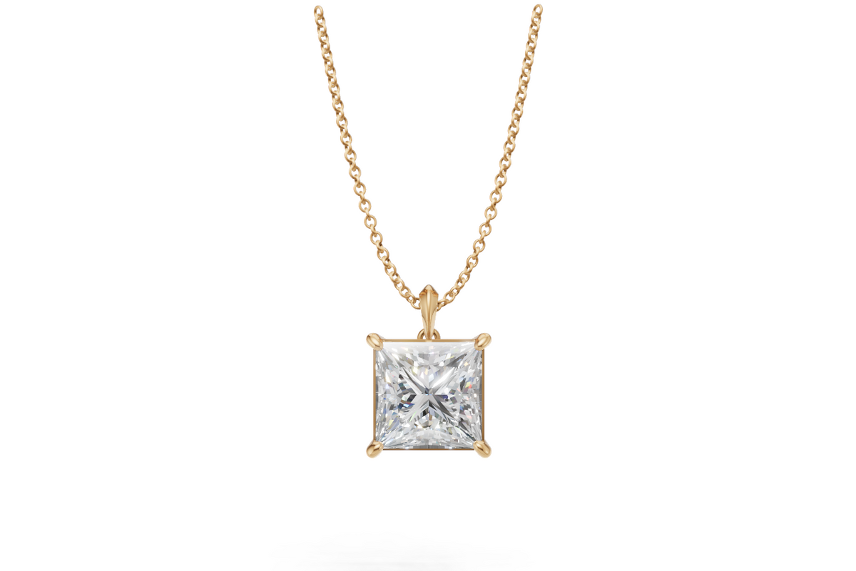Princess Diamond Solitaire Pendant