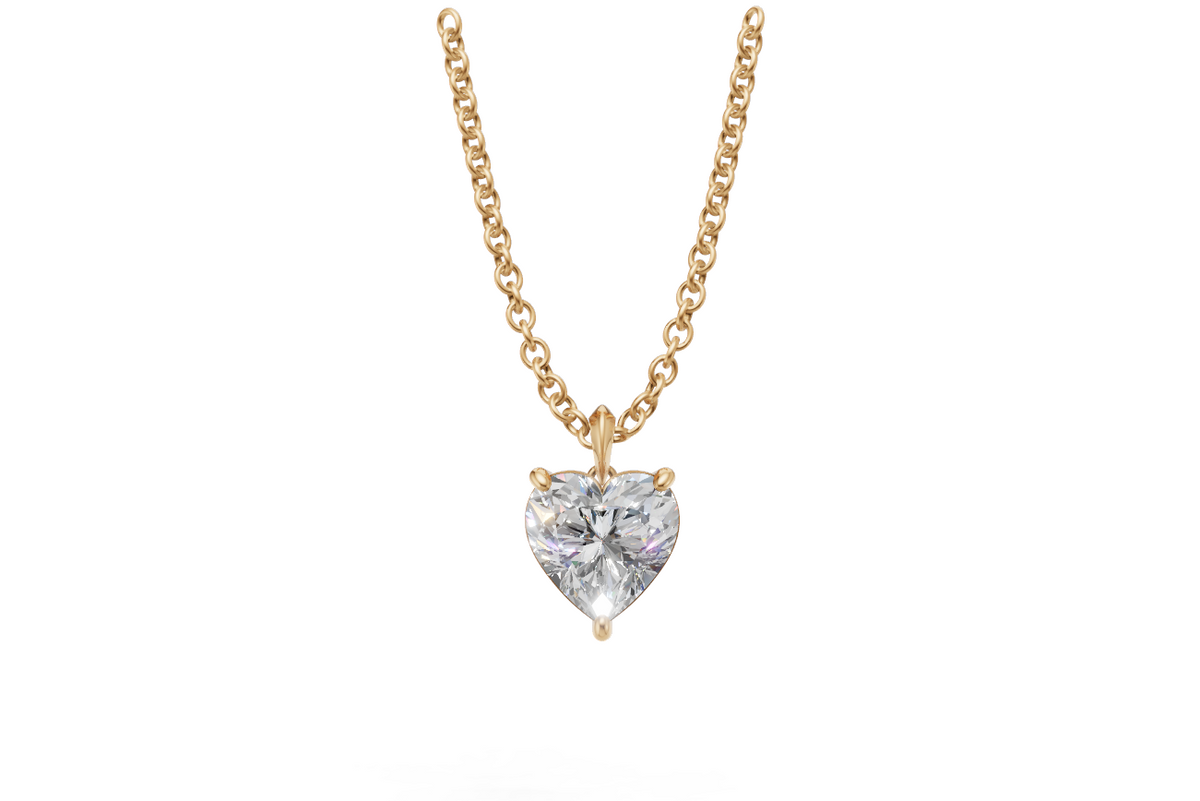 Heart-Shaped Diamond Solitaire Pendant