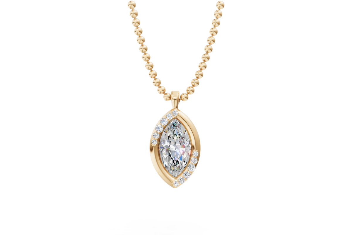 Floating Marquise Diamond Pendant