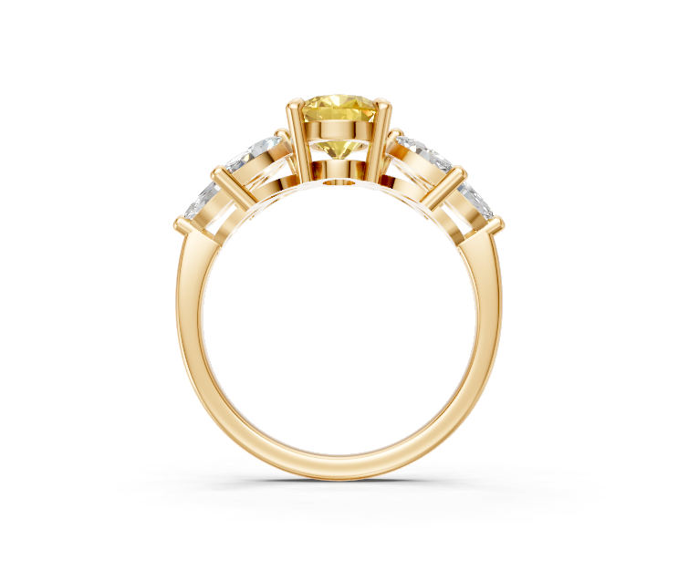 Fancy Yellow Diamond Floral Statement Ring