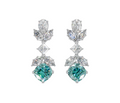 Paraíba Tourmaline & Mixed-Cut Diamond Cascade Earrings