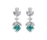 Paraíba Tourmaline & Mixed-Cut Diamond Cascade Earrings