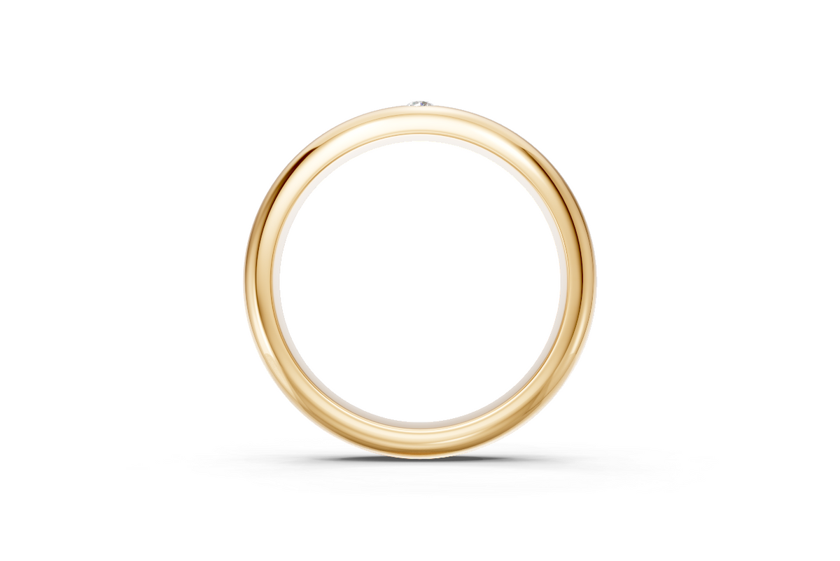 Men’s Single-Diamond Court Wedding Band