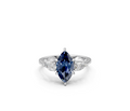 Marquise-Cut Sapphire & Pear Diamond Trilogy Ring
