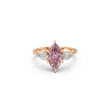 Marquise-Cut Pink Diamond & Pear Trilogy Ring