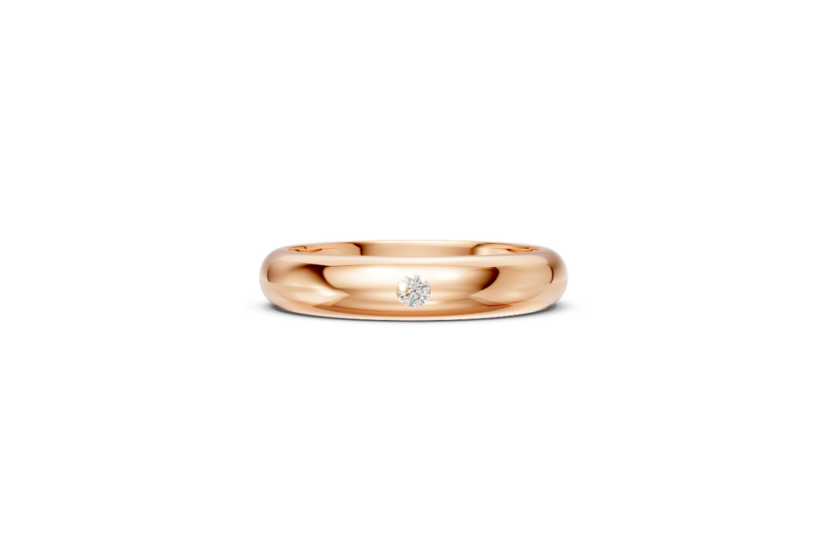 Men’s Single-Diamond Court Wedding Band