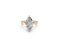 Marquise-Cut Solitaire Ring with Diamond-Set Band