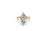 Marquise-Cut Solitaire Ring with Diamond-Set Band