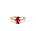 Oval-Cut Ruby & Pear Diamond Trilogy Ring
