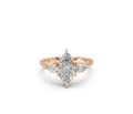 Marquise-Cut & Pear Diamond Trilogy Ring