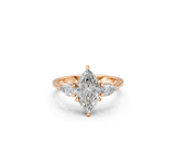 Marquise-Cut & Pear Diamond Trilogy Ring