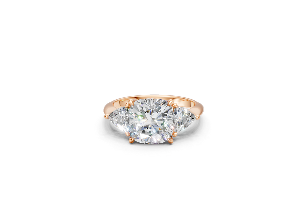Cushion-Cut & Trillion Diamond Trilogy Ring