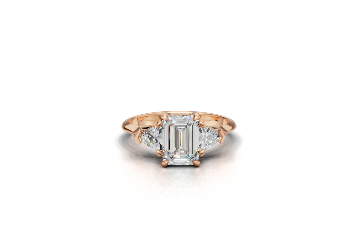 Emerald-Cut & Trillion Trilogy Ring