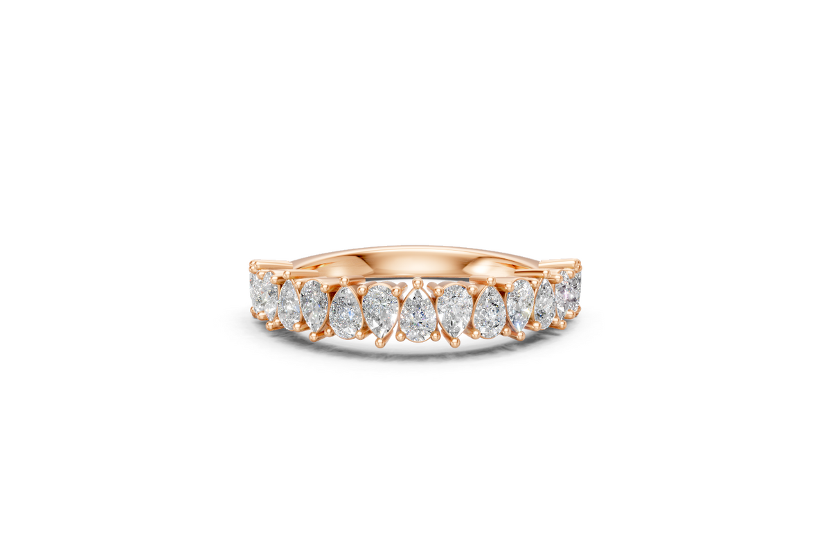 Pear-Cut Diamond Half Eternity Ring
