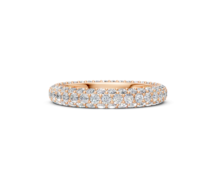 Pavé Set Round-Cut Diamonds Wedding Band