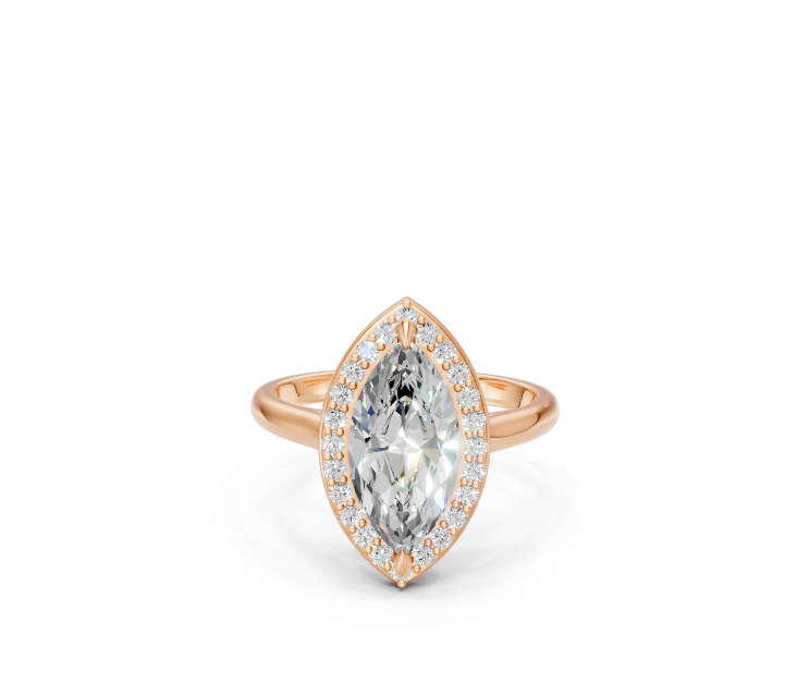 Marquise Halo Diamond Ring