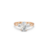 Oval-Cut & Pear Diamond Trilogy Ring