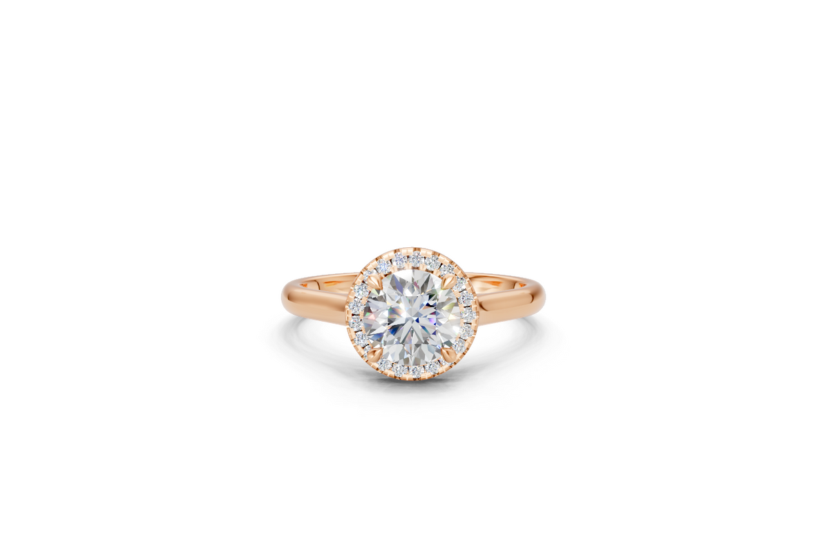 Round-Cut Halo Diamond Ring