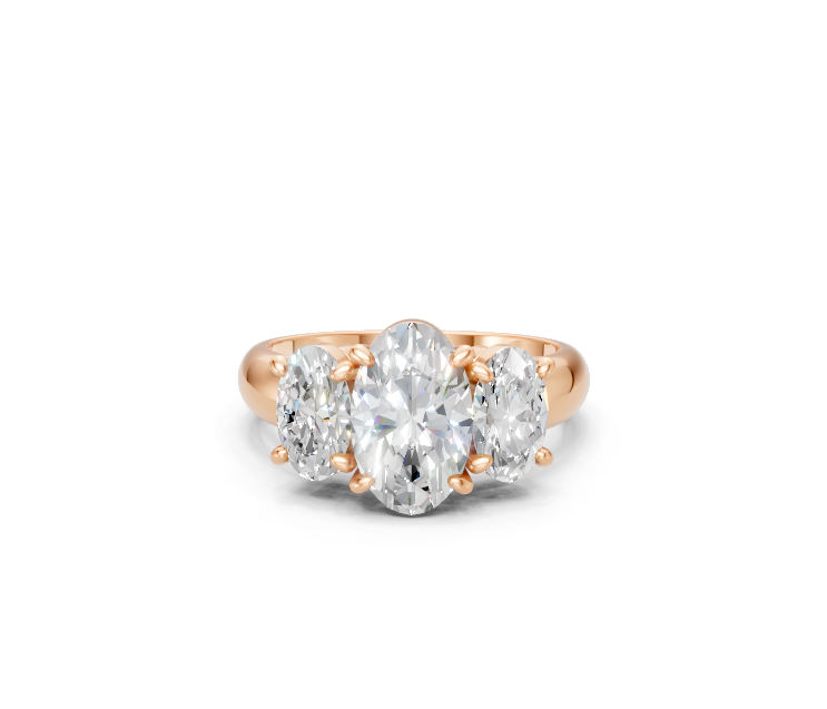 Oval-Cut Diamond Trilogy Ring