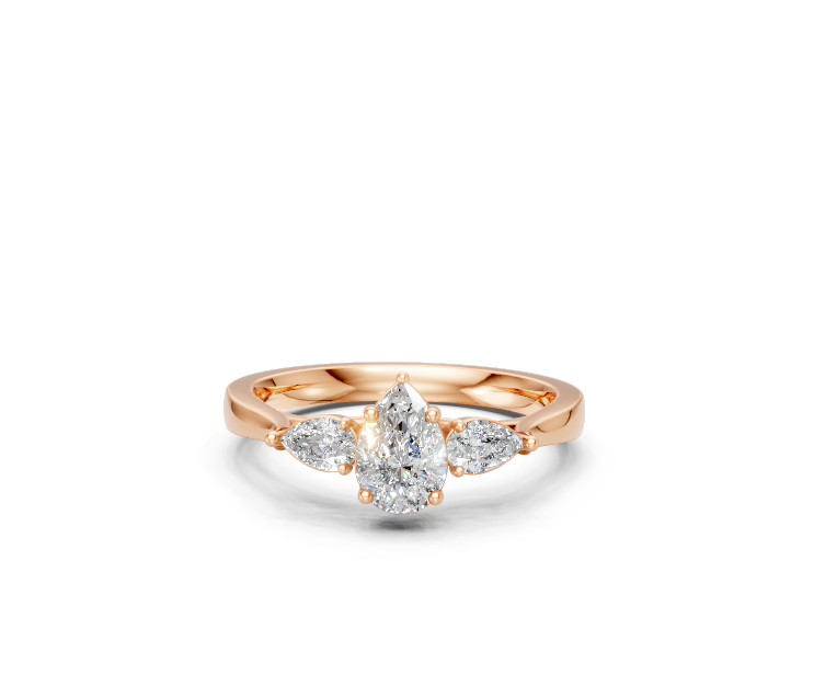 Pear-Cut Diamond Trilogy Ring