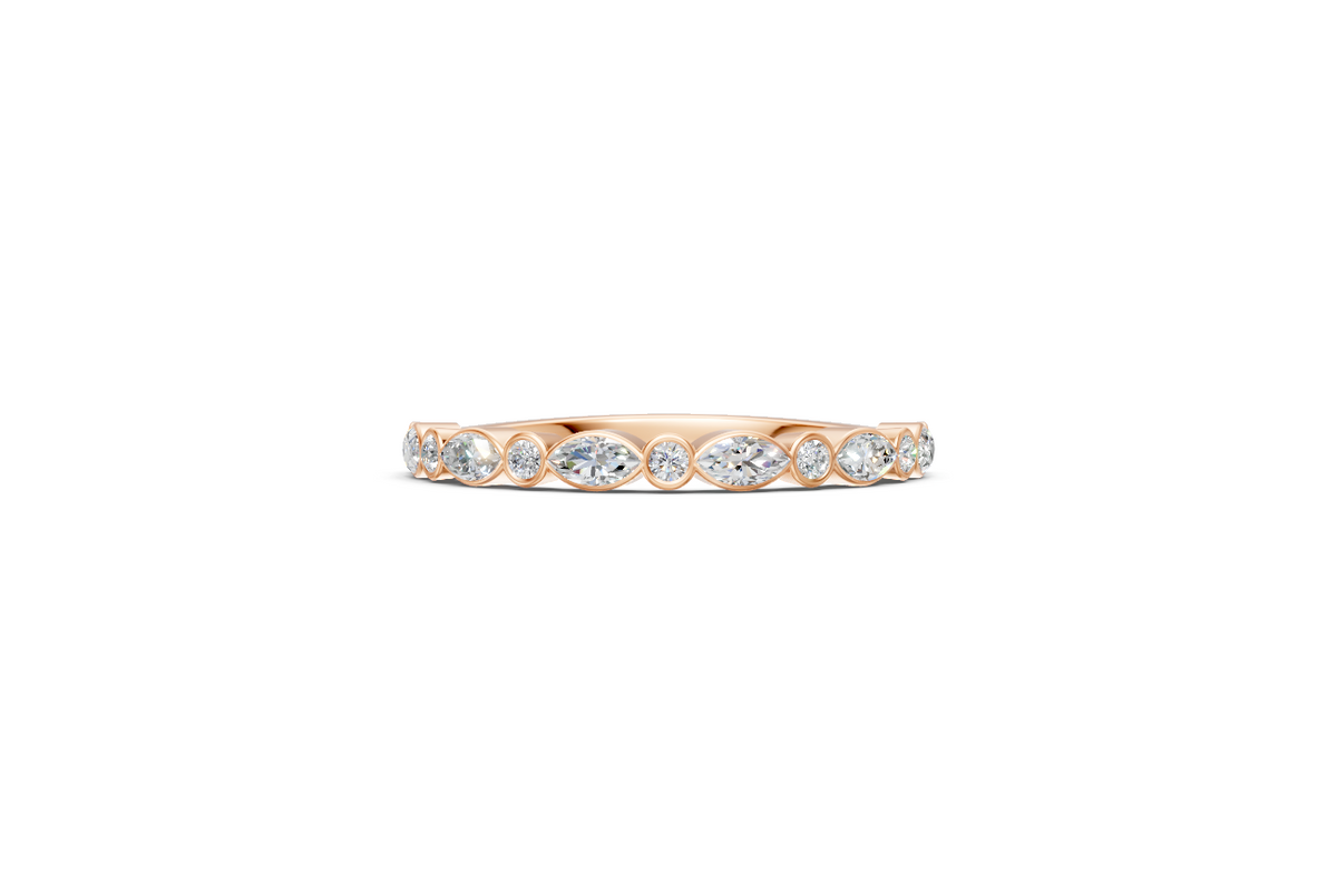 Round & Marquise Bezel-Set Half Eternity Ring