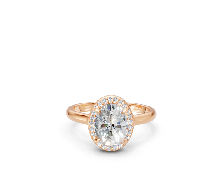 Oval-Cut Halo Diamond Ring