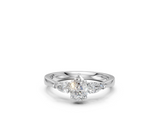 Pear-Cut Diamond Trilogy Ring