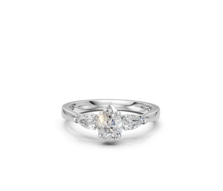 Pear-Cut Diamond Trilogy Ring
