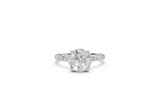 Round-Cut Solitaire Ring with Diamond Band
