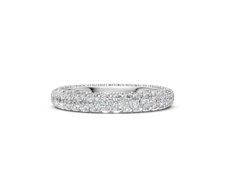 Pavé Set Round-Cut Diamonds Wedding Band