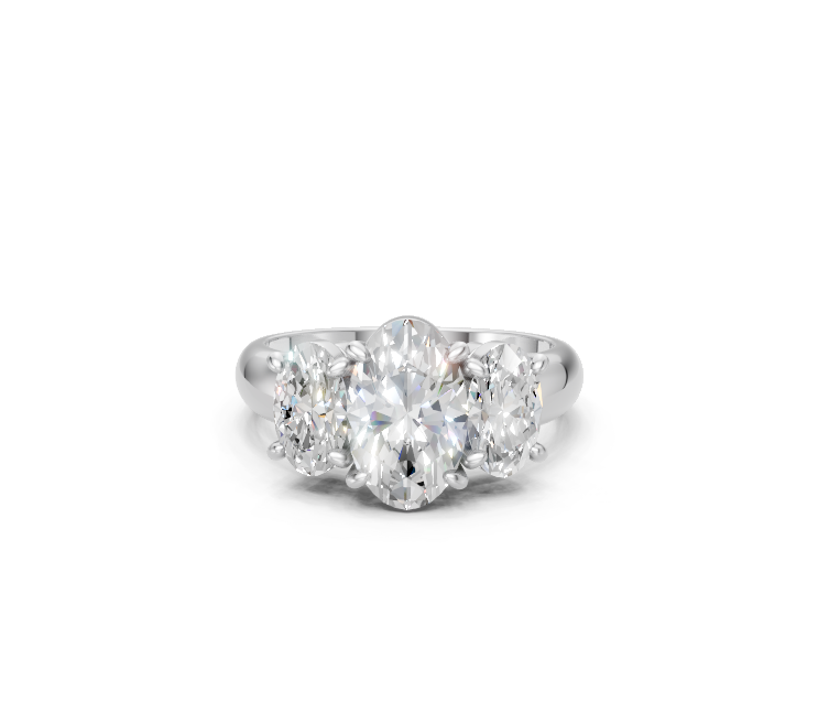 Oval-Cut Diamond Trilogy Ring