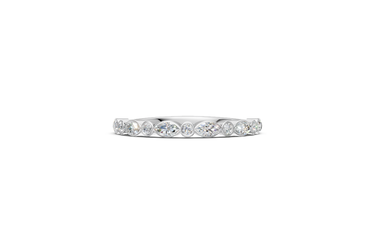 Round & Marquise Bezel-Set Half Eternity Ring
