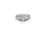 Emerald-Cut & Trillion Trilogy Ring