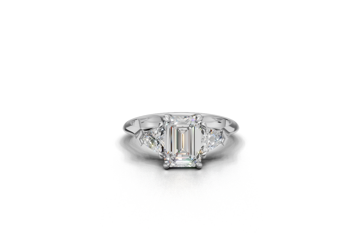 Emerald-Cut & Trillion Trilogy Ring