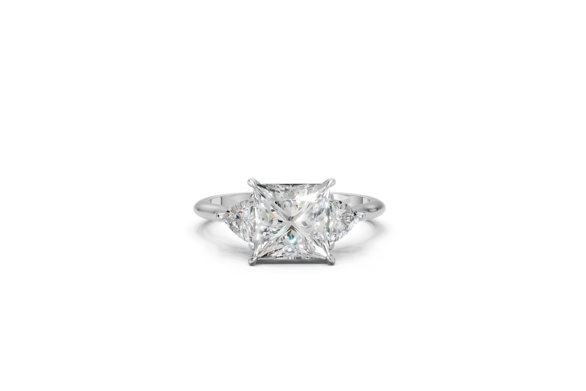 Princess-Cut & Trillion Trilogy Ring