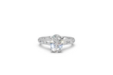 Oval Solitaire Ring with Baguette Diamond Band