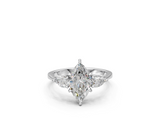 Marquise-Cut & Pear Diamond Trilogy Ring