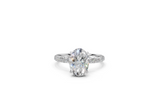 Oval-Cut Solitaire Ring with Diamond Band