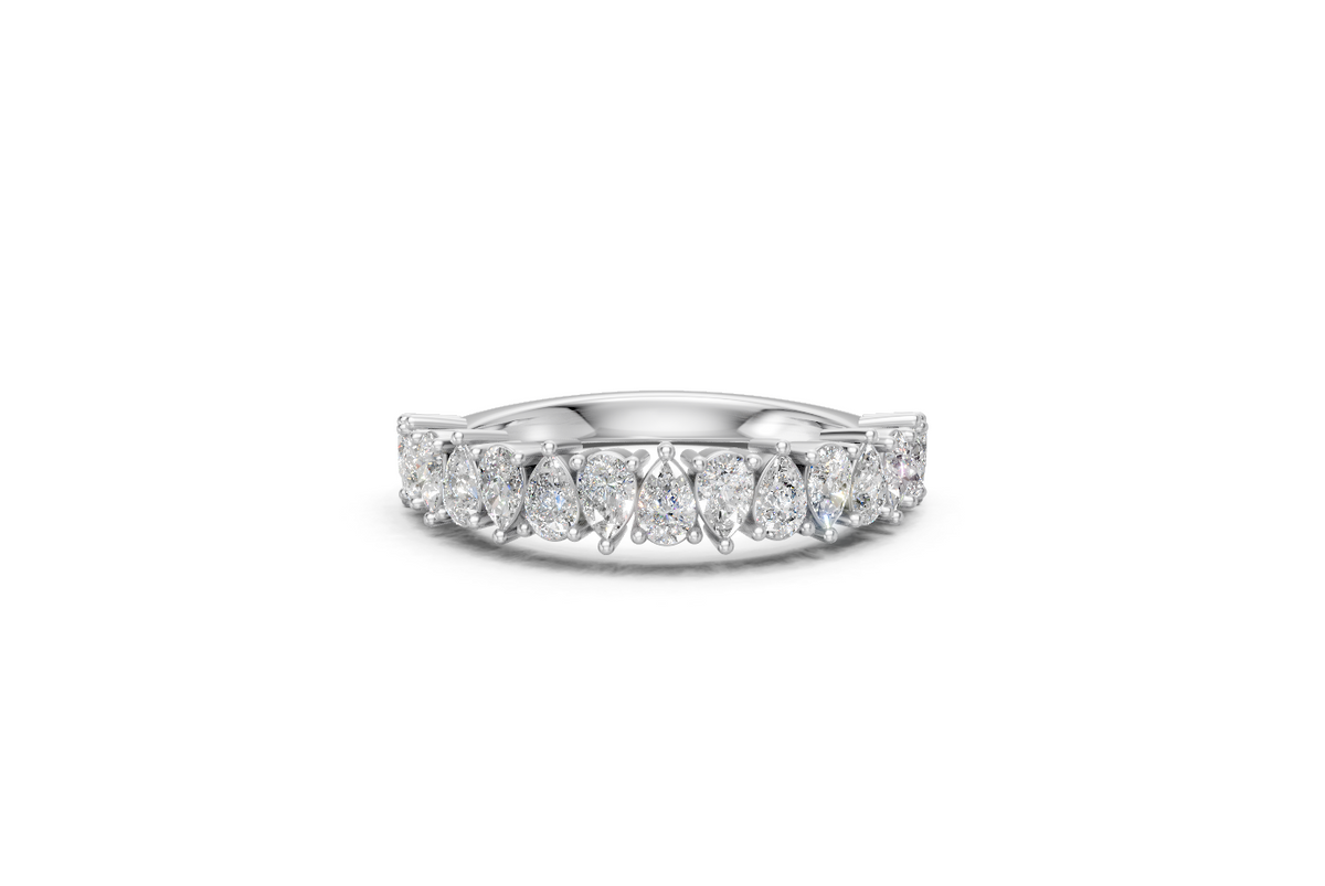 Pear-Cut Diamond Half Eternity Ring