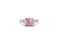Princess-Cut Pink Diamond & Trillion Trilogy Ring