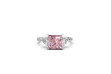 Princess-Cut Pink Diamond & Trillion Trilogy Ring