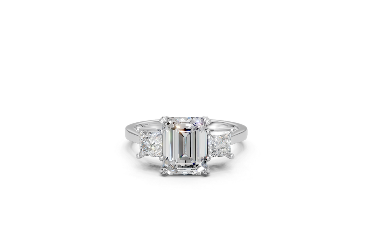 Emerald-Cut & Princess Trilogy Ring