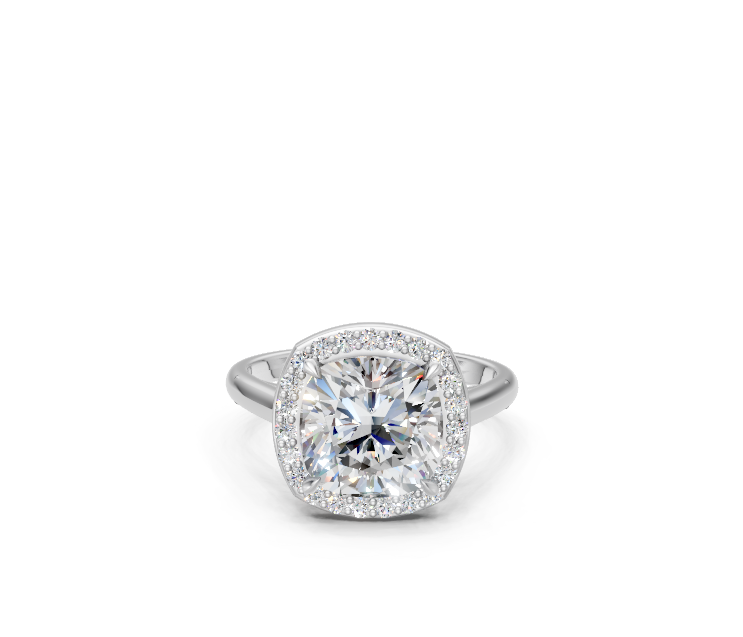 Cushion-Cut Halo Diamond Ring