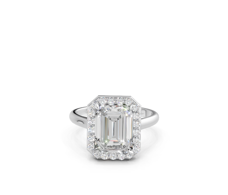 Emerald Halo Diamond Ring